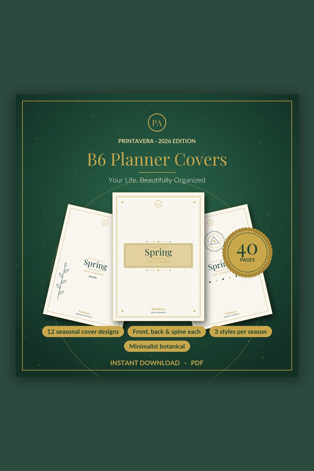 B6 Planner Cover Printable — PrintAvera printable