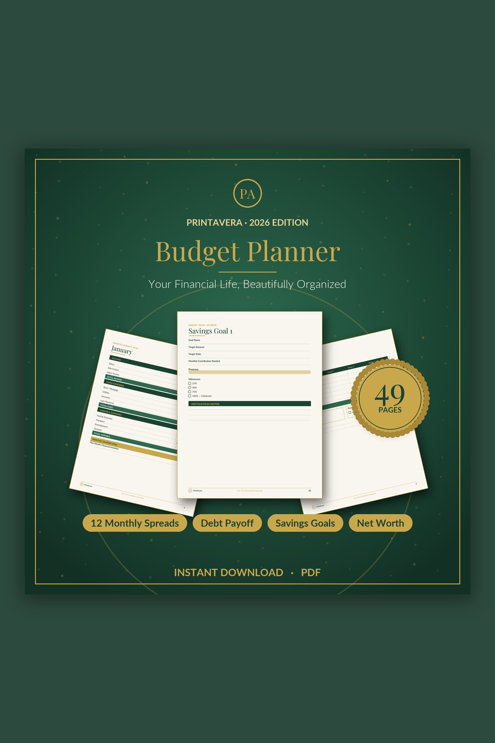 Budget Planner Printable — PrintAvera printable
