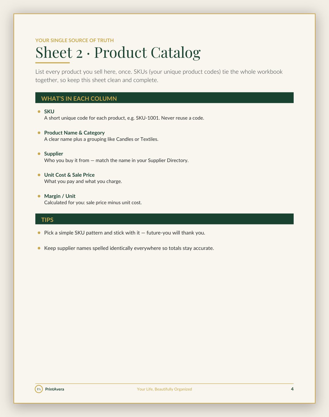 A sample page from the Business Finance & Admin collection