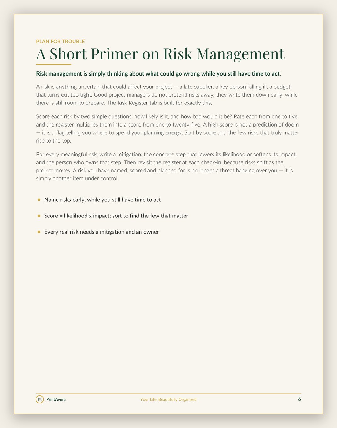 A sample page from the Content & Project Tools collection