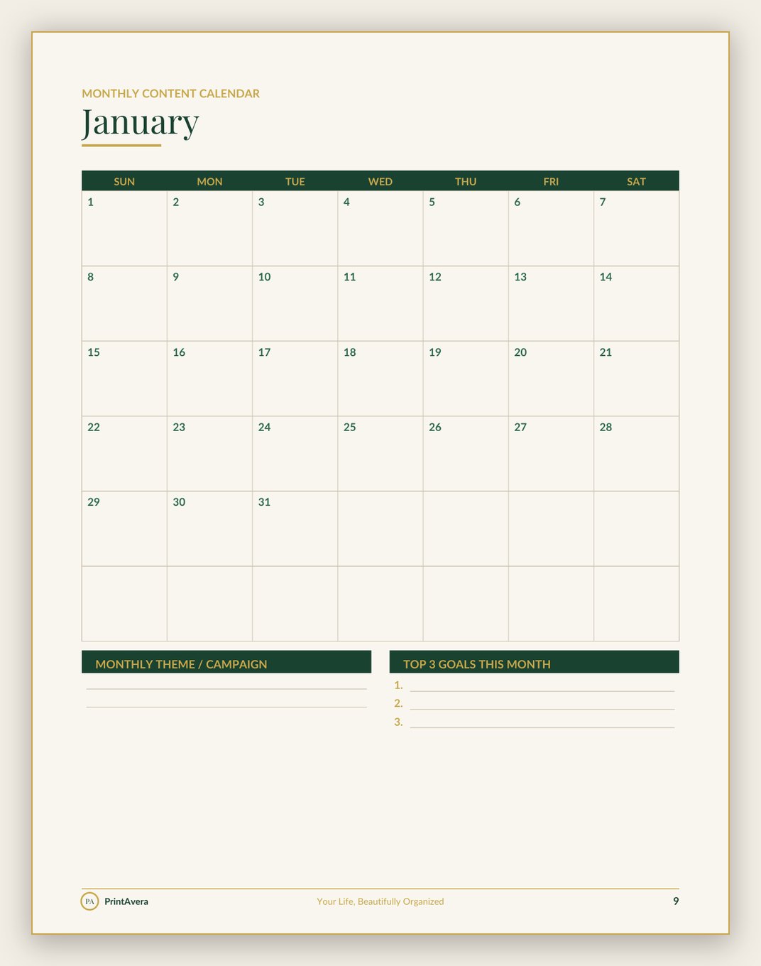 A sample page from the Content & Project Tools collection