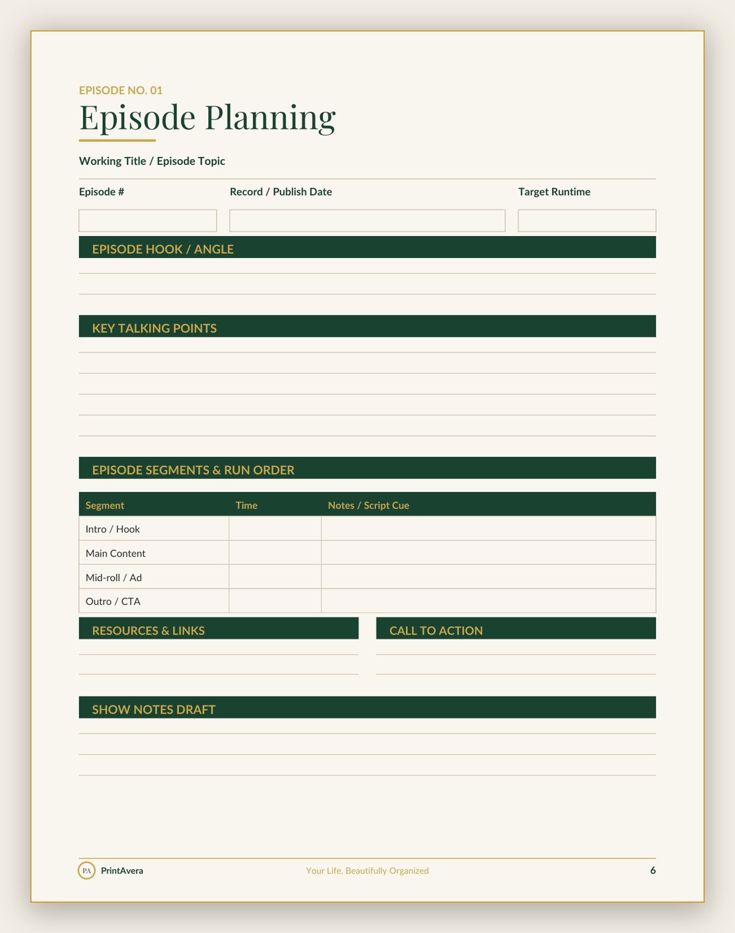 A sample page from the Content & Project Tools collection
