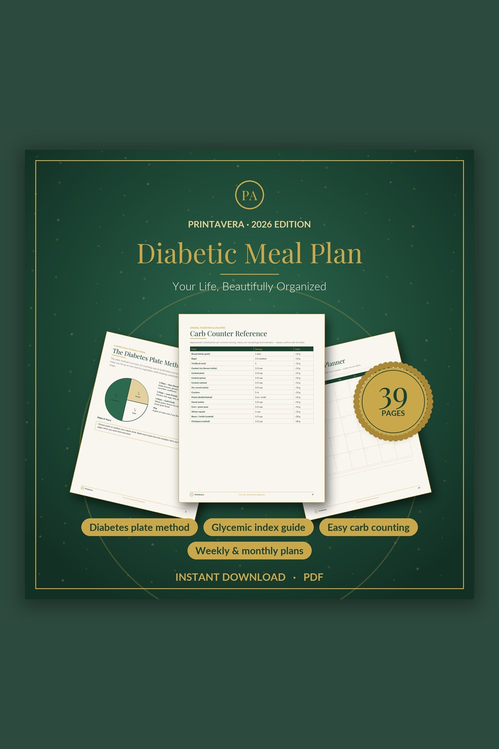 Diabetic Meal Planner Printable — PrintAvera printable