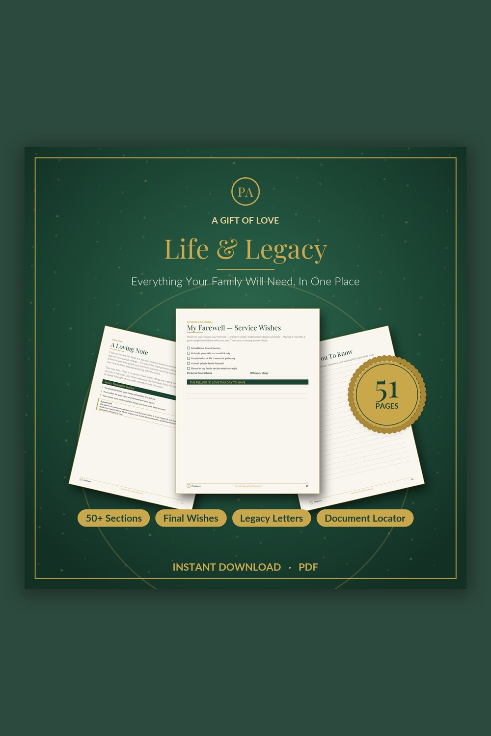 End of Life Planner — PrintAvera printable