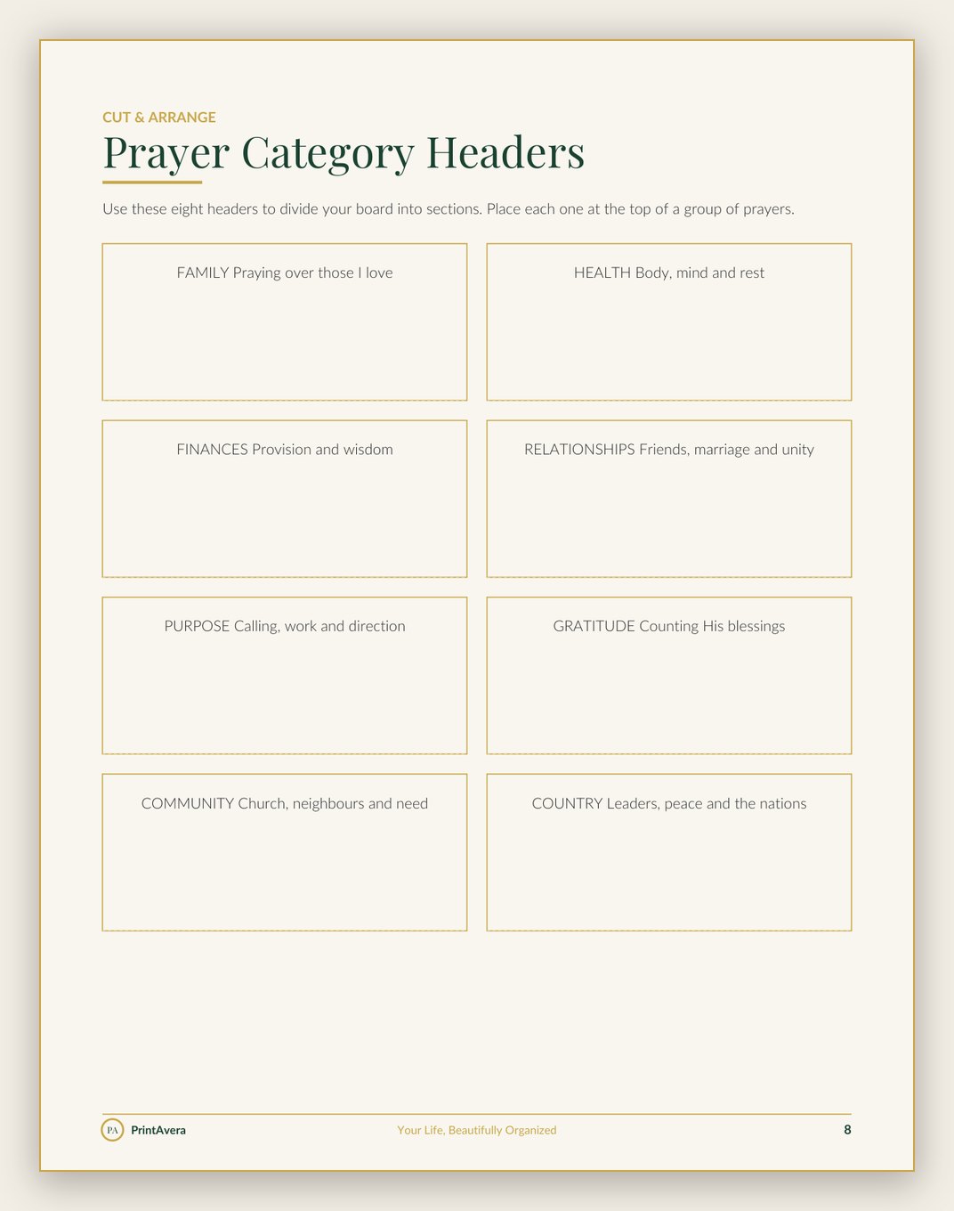 A sample page from the Faith, Grief & Reflection collection