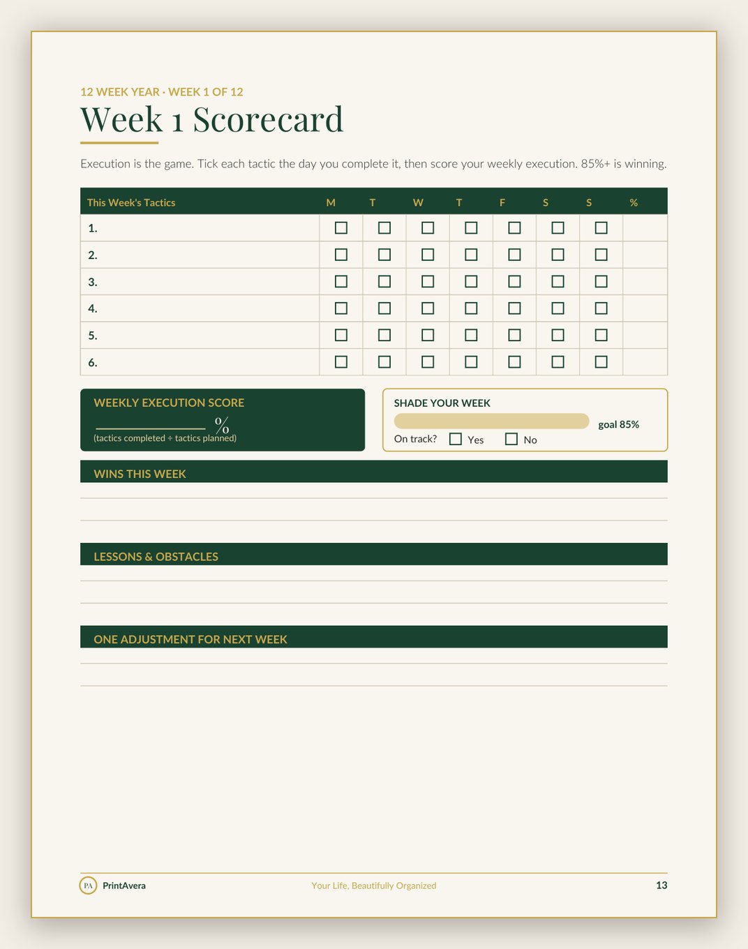 A sample page from the Goal, Habit & Personal Growth collection