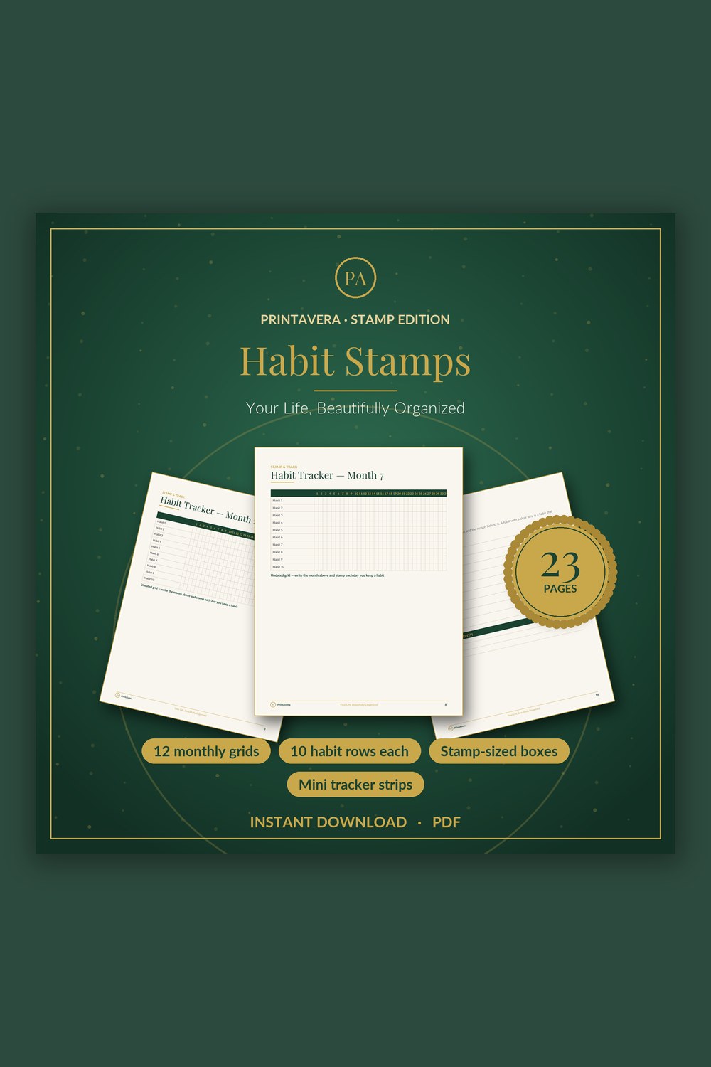 Habit Tracker Stamp Printable — PrintAvera printable