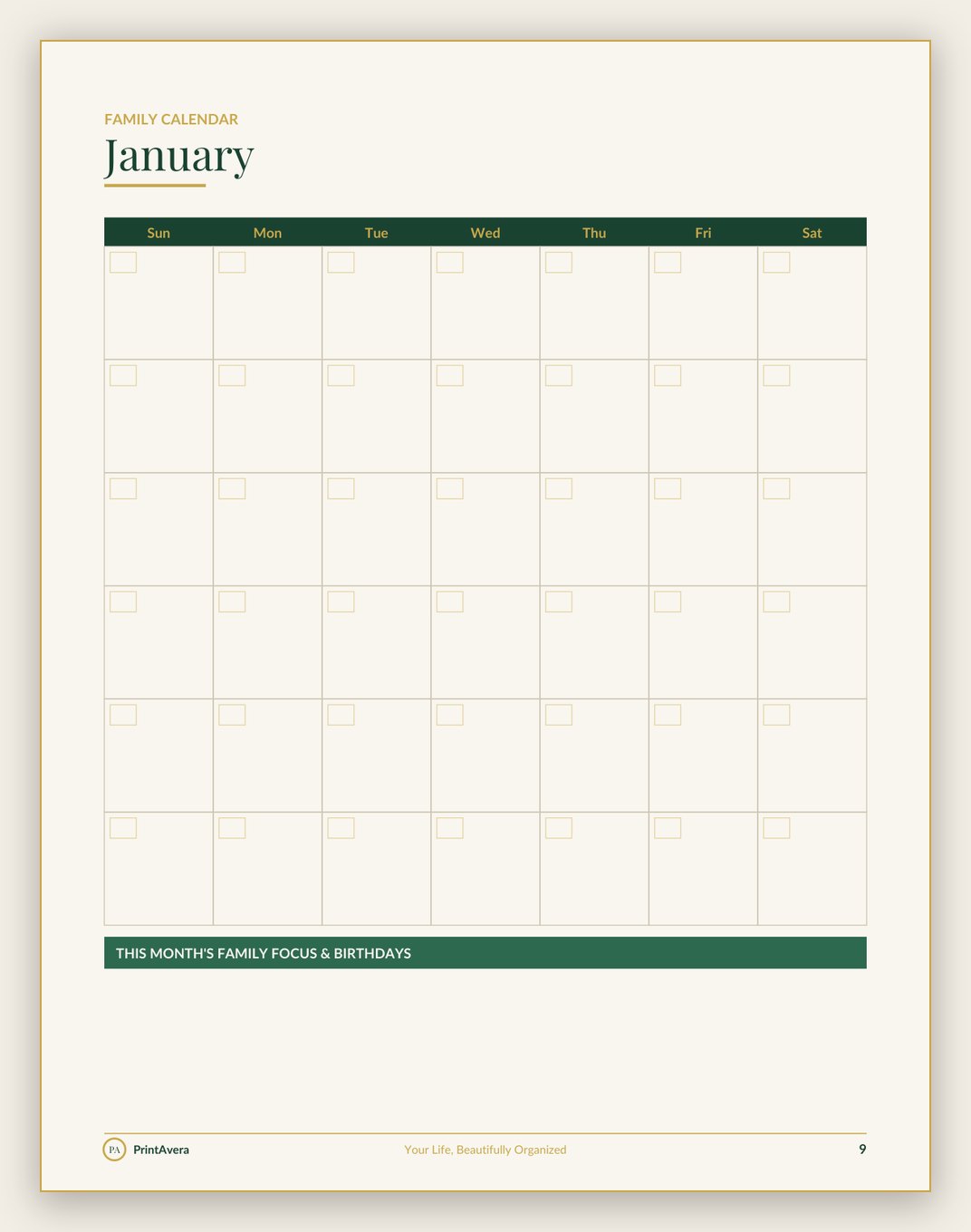 A sample page from the Home, Family & Digital Admin collection
