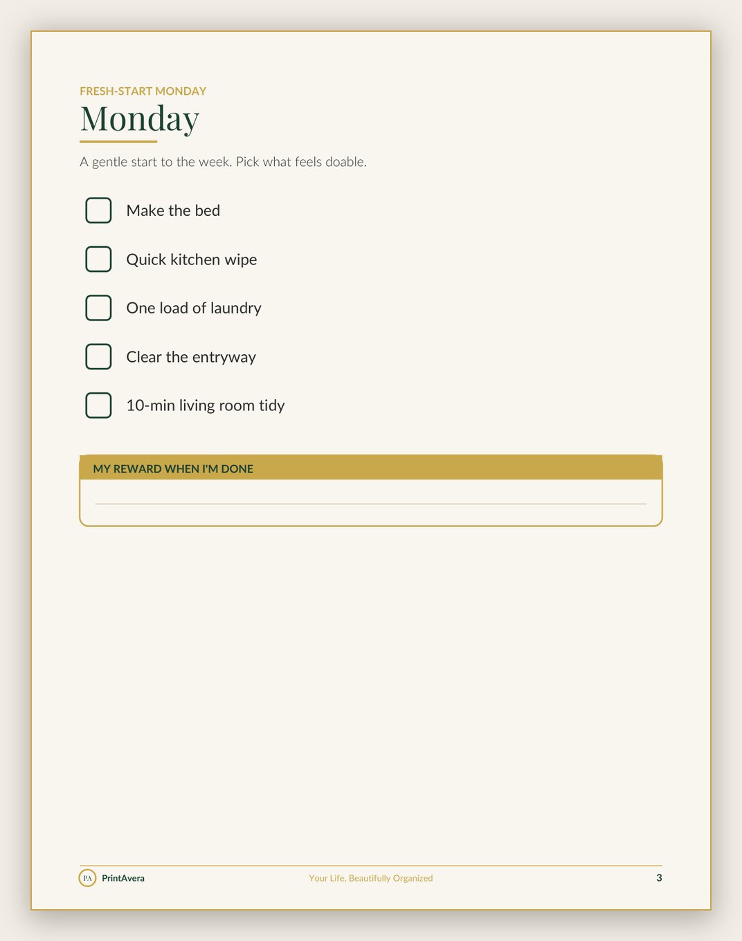 A sample page from the Home, Family & Digital Admin collection