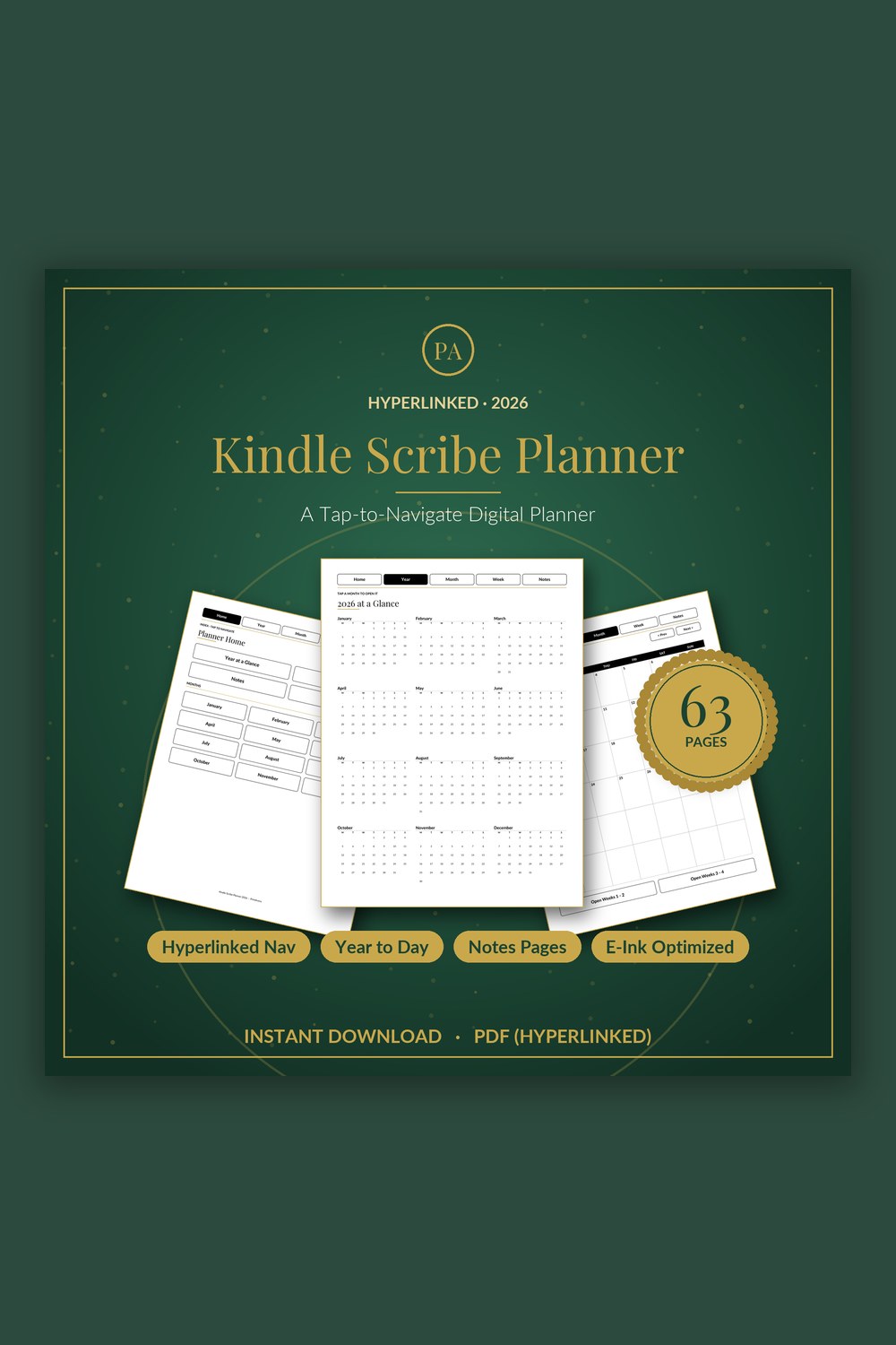 Digital Planner for Kindle Scribe — PrintAvera printable