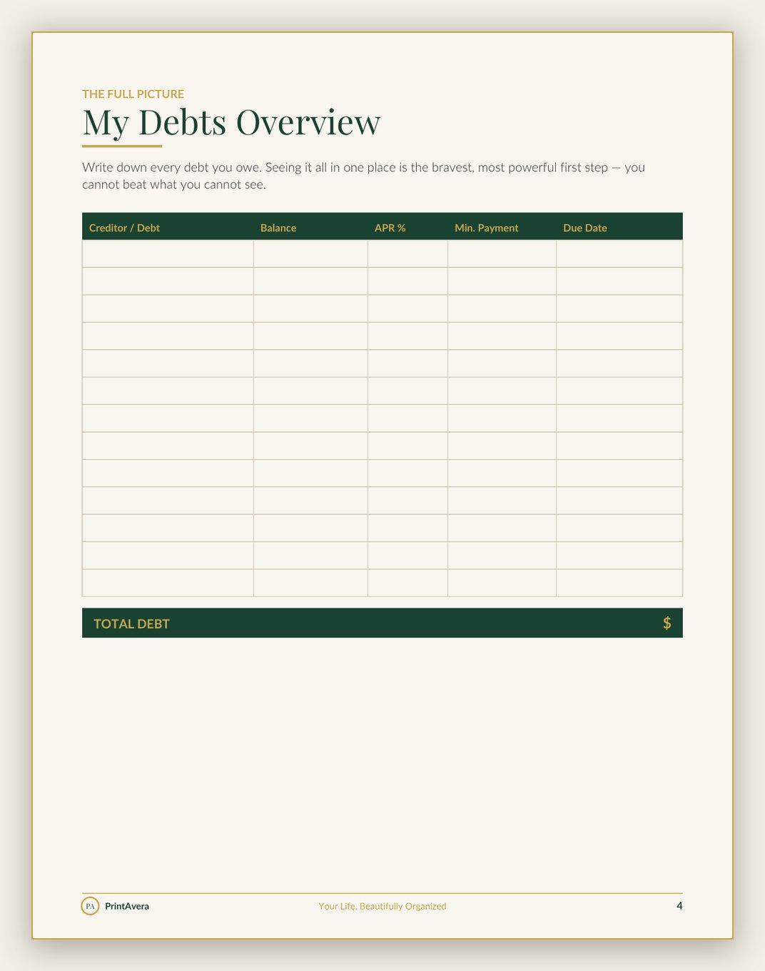 A sample page from the Money, Budgeting & Debt collection