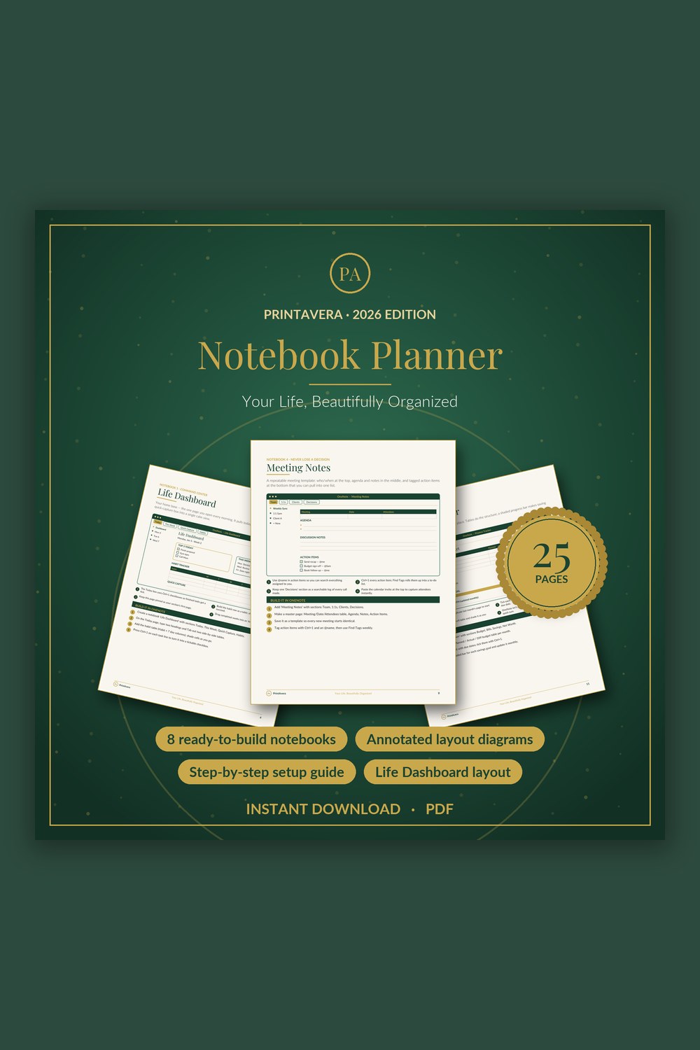 Digital Planner Template for OneNote — PrintAvera printable