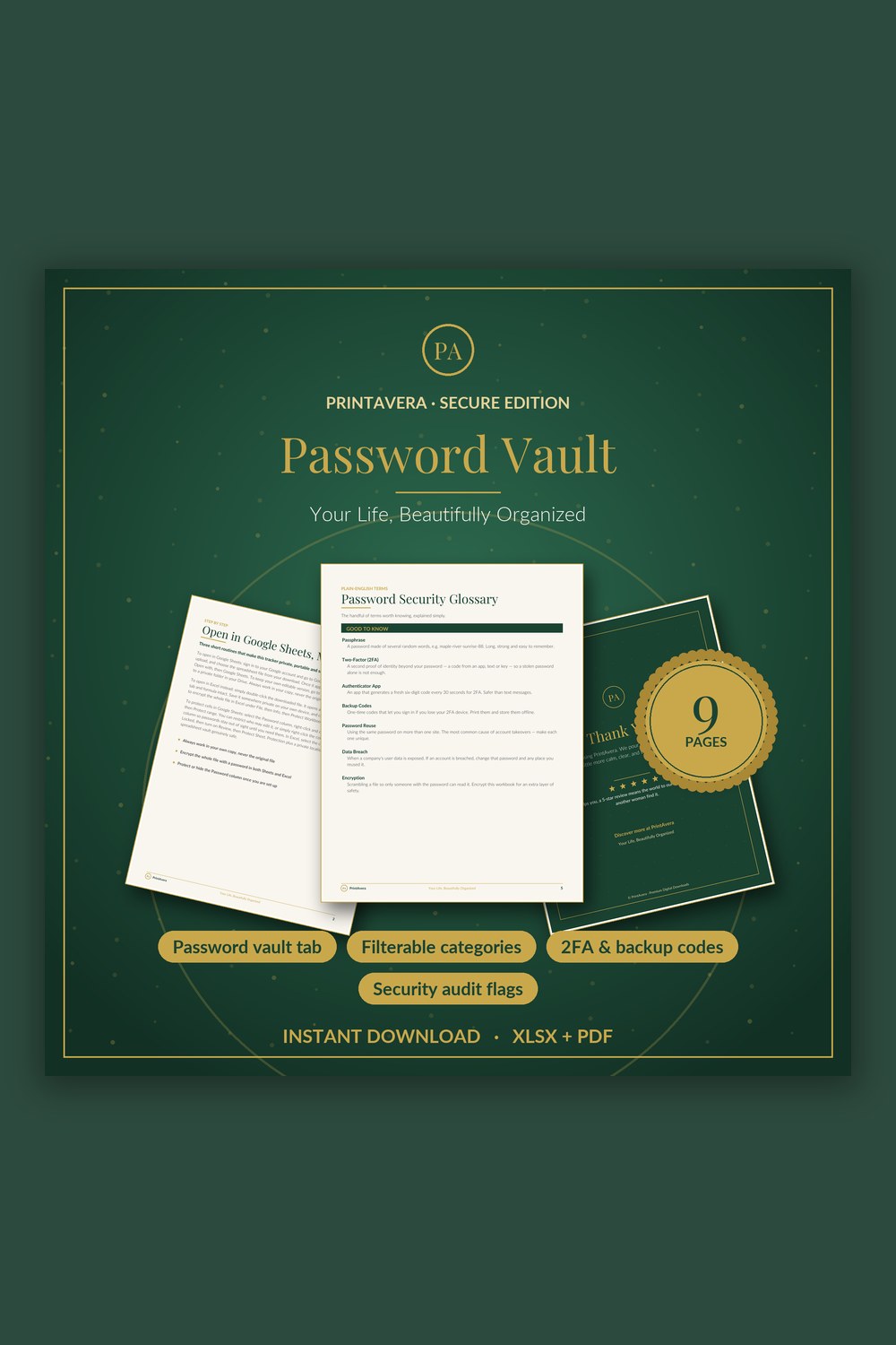 Password Tracker Google Sheets — PrintAvera printable