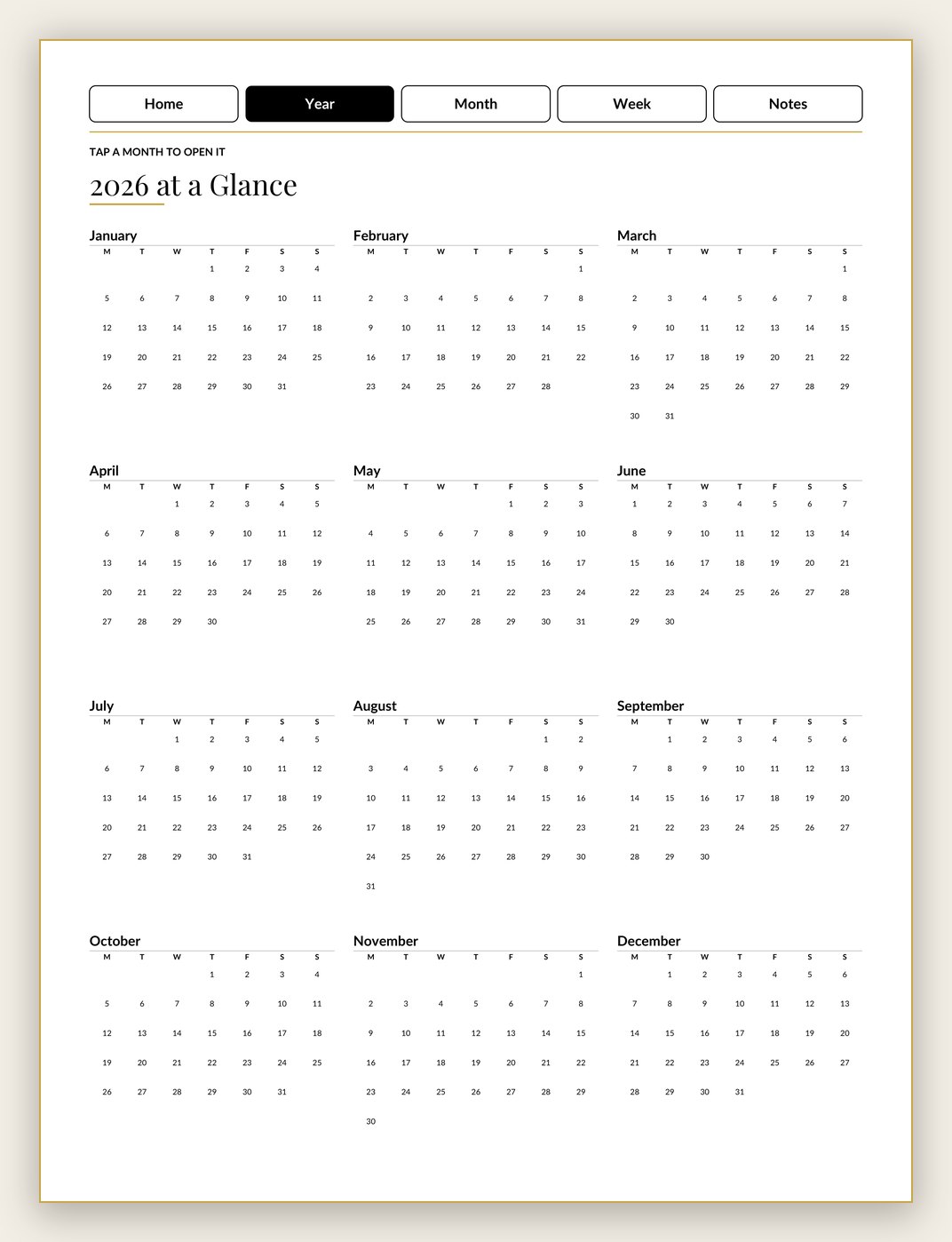A sample page from the Planners & Accessories collection