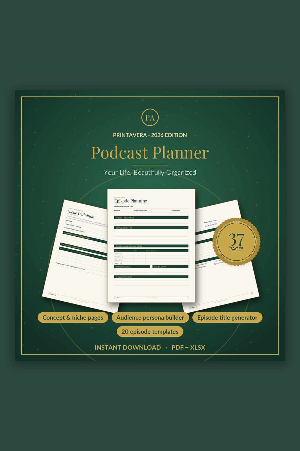 Podcast Planner Template — PrintAvera printable