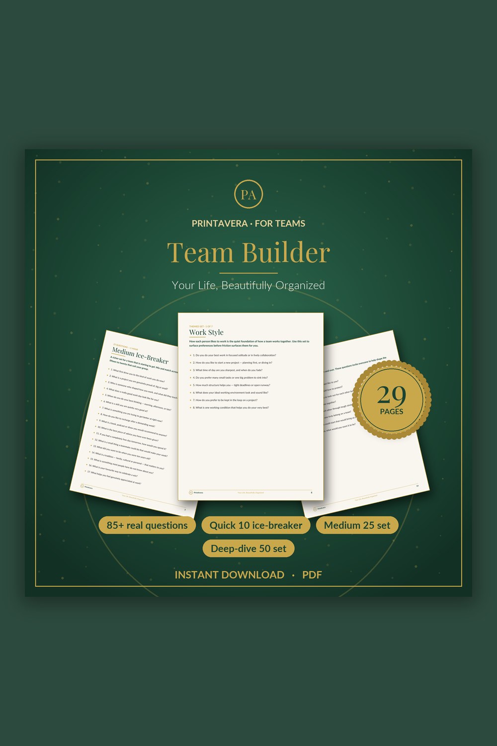 Team Building Questionnaire Printable — PrintAvera printable
