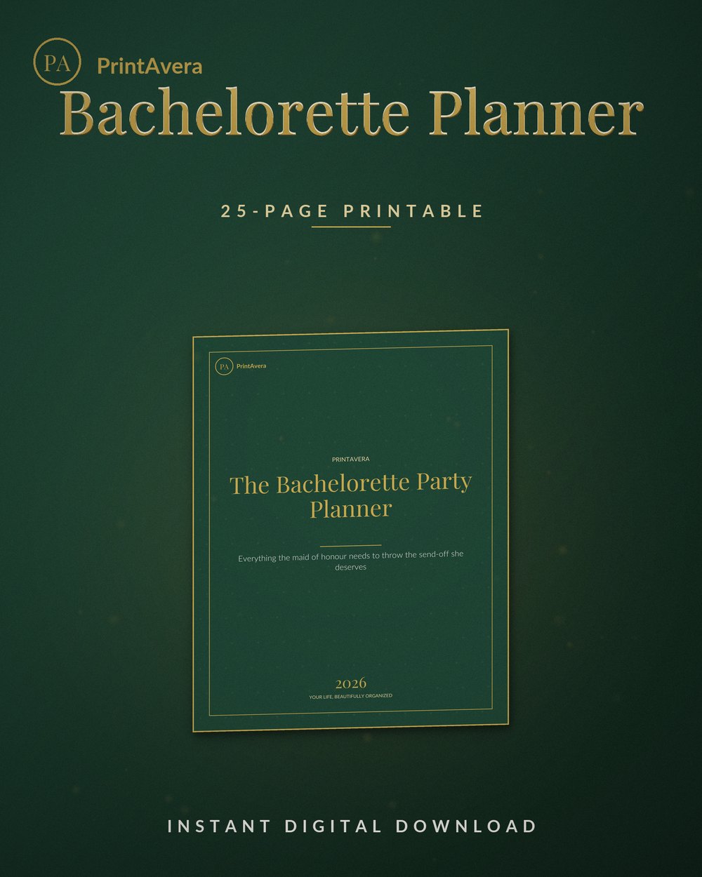 Bachelorette Party Planner — PrintAvera printable
