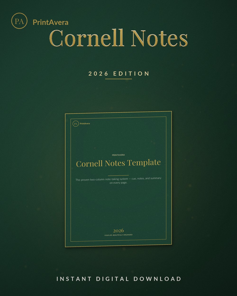 Cornell Notes Template — PrintAvera printable