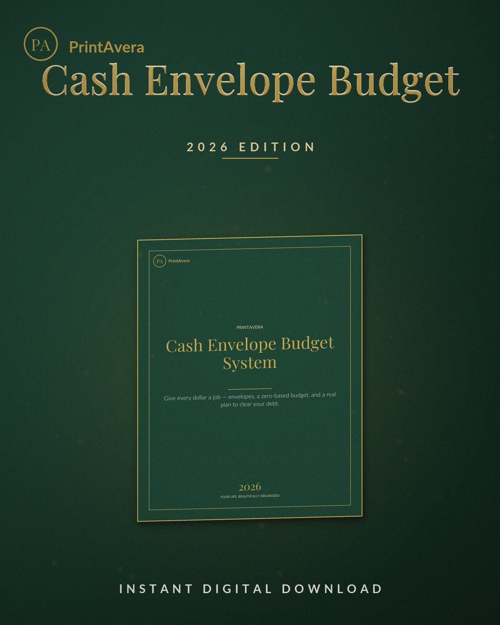 Cash Envelope Budget System — PrintAvera printable