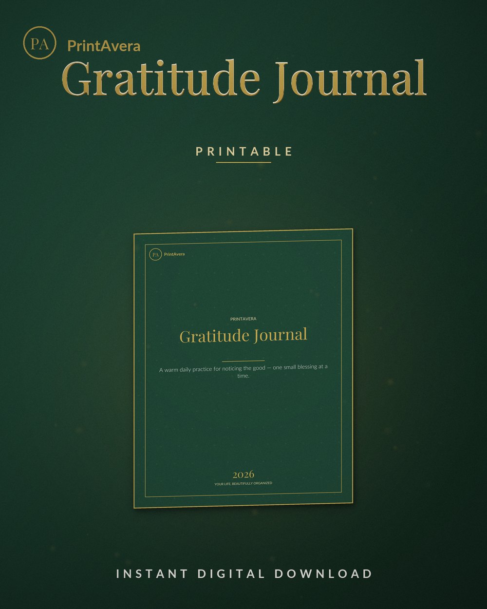 Gratitude Journal Printable — PrintAvera printable