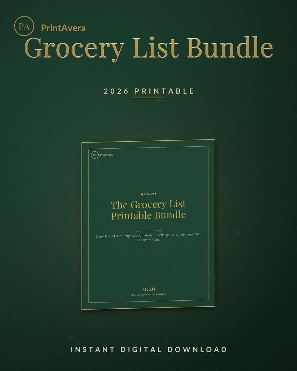 Grocery List Printable Bundle — PrintAvera printable