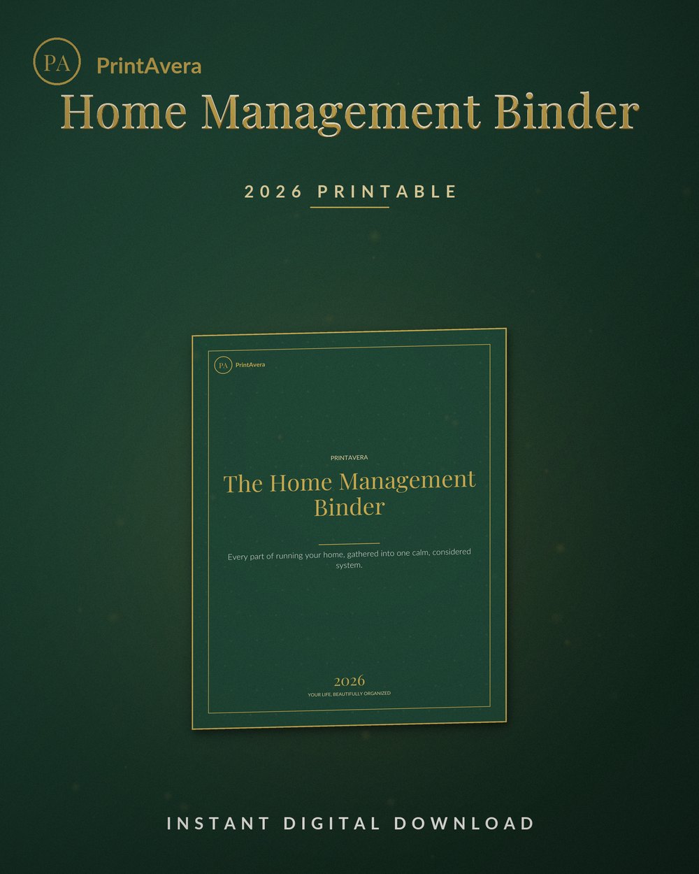 Home Management Binder — PrintAvera printable