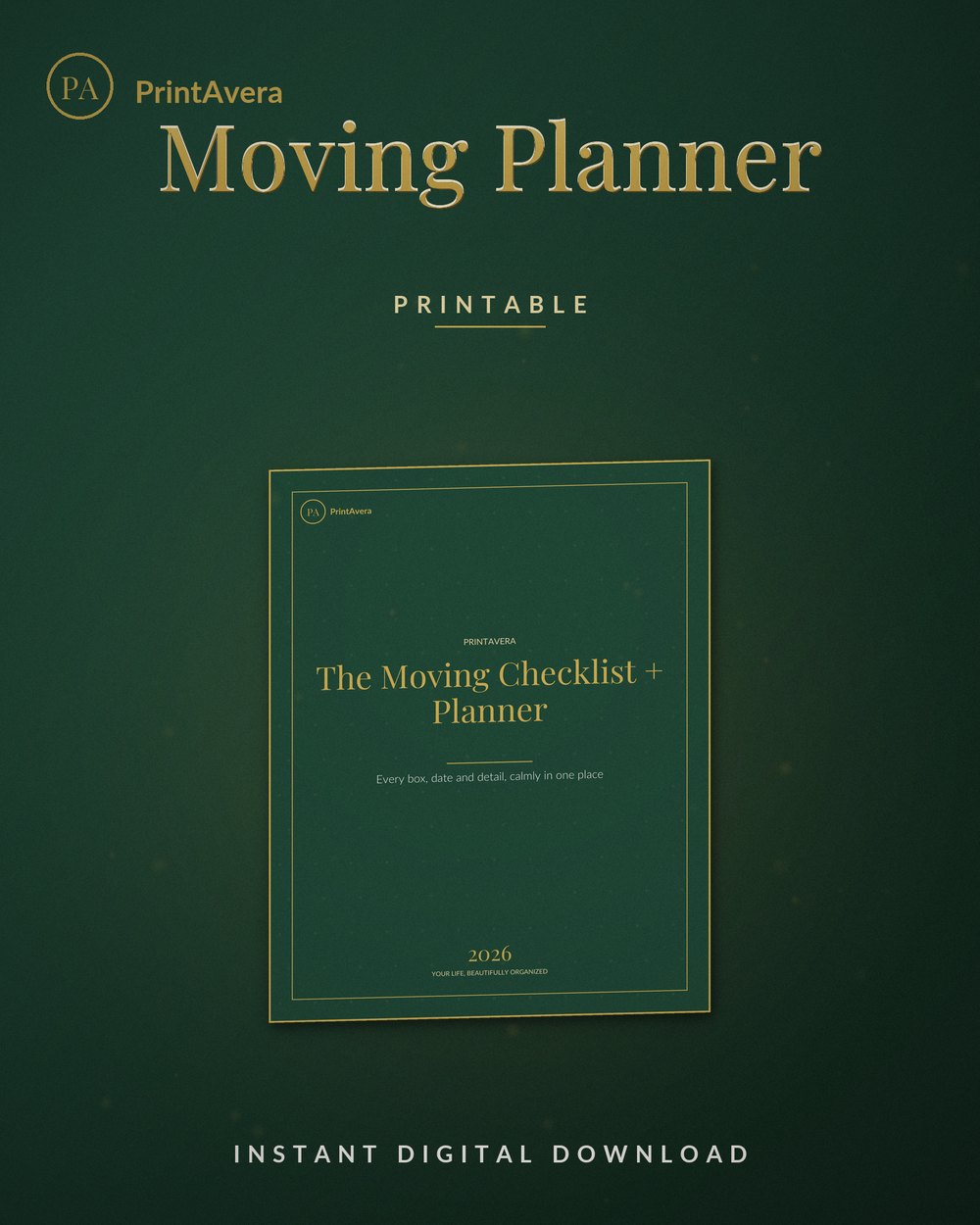Moving Checklist + Planner — PrintAvera printable