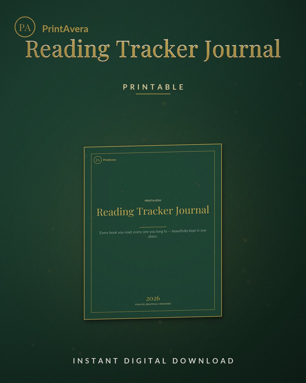 Reading Tracker Journal — PrintAvera printable