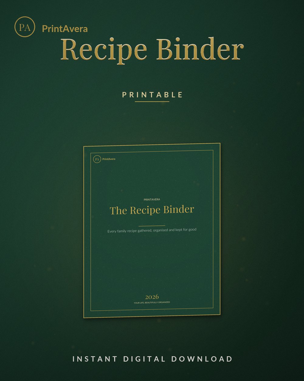 Recipe Binder Printable — PrintAvera printable