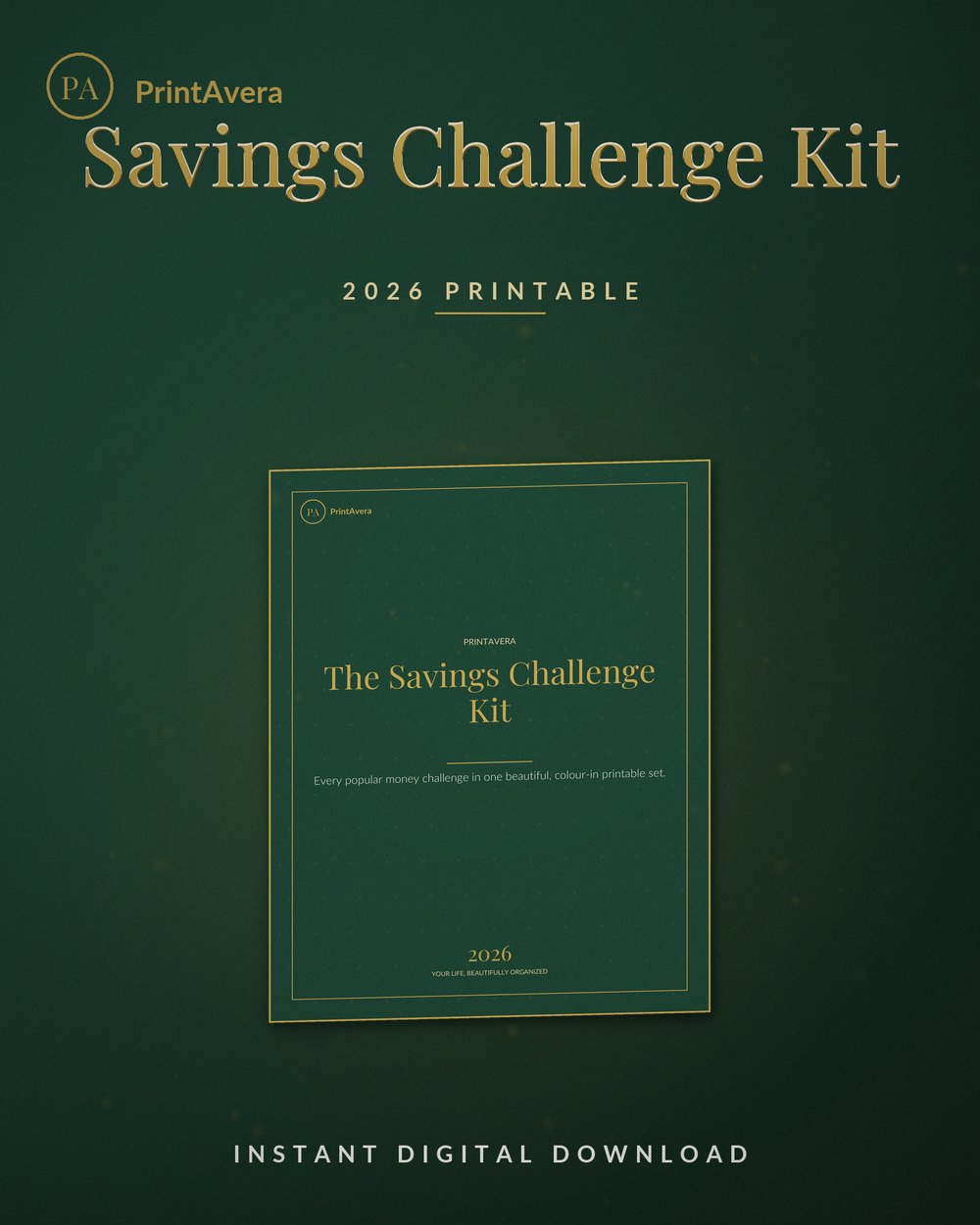 Savings Challenge Printable — PrintAvera printable
