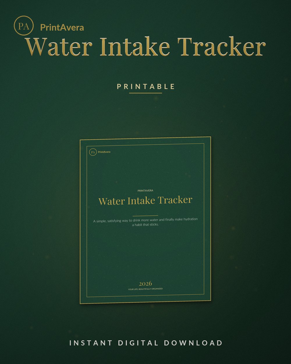 Water Intake Tracker — PrintAvera printable