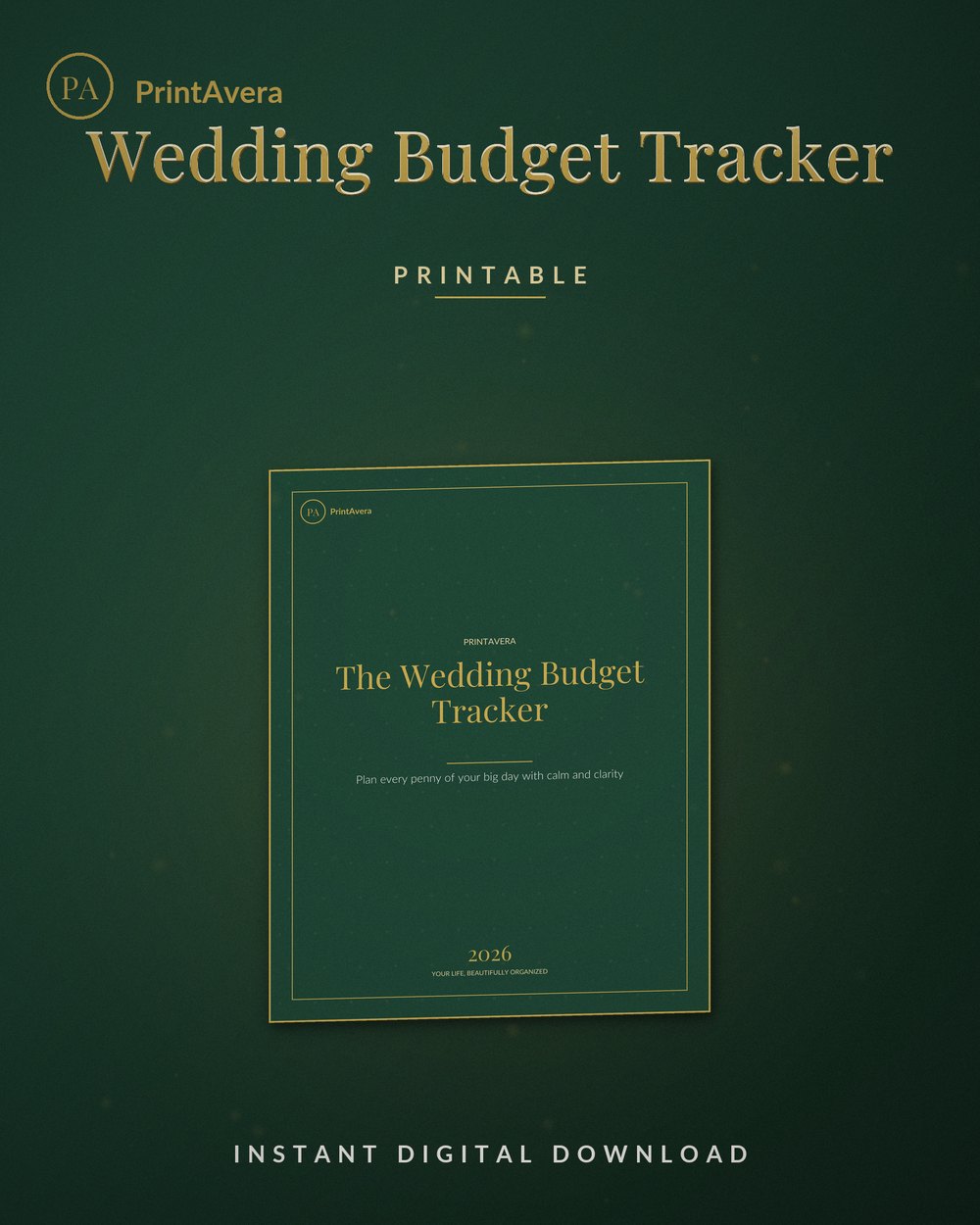 Wedding Budget Tracker — PrintAvera printable