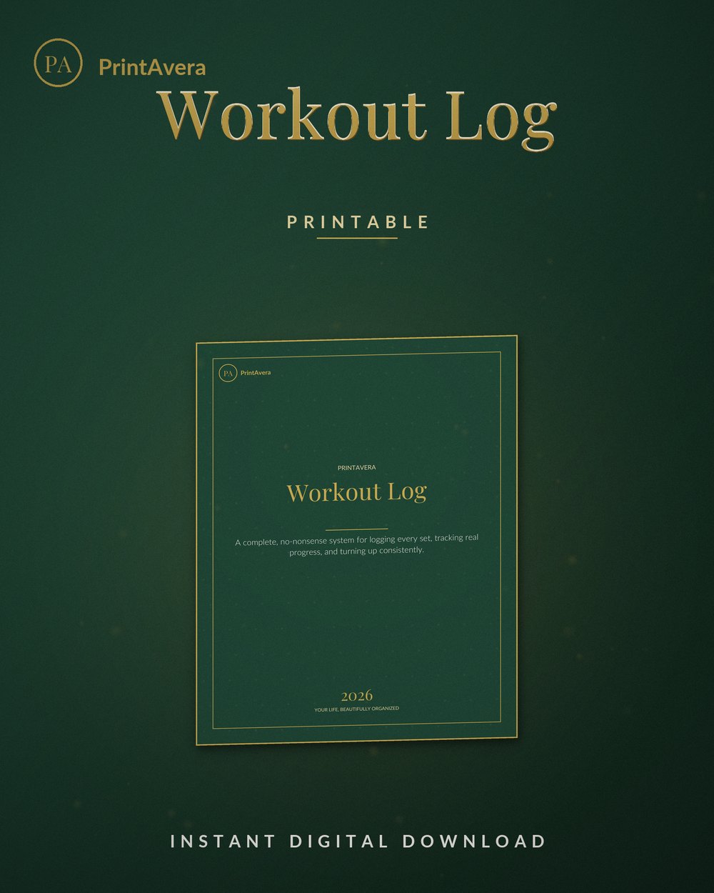 Workout Log Printable — PrintAvera printable